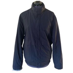 Lacoste Thick Double Rib Cuffs & Collar Bomber Puffer Jacket Black M Black Front